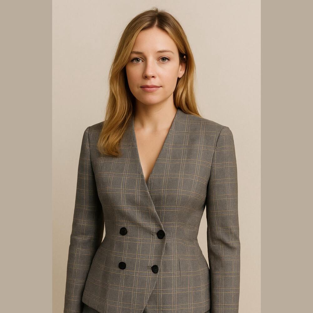 Adolfo Atelier Vintage Plaid Blazer Size 14